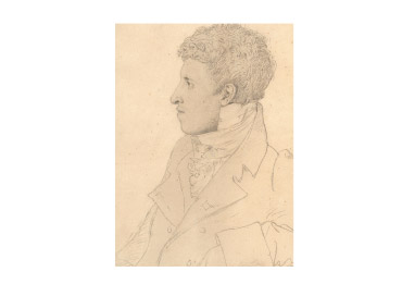 Portrait de Charles Marcotte d’Argenteuil, assis de profil, à micorps